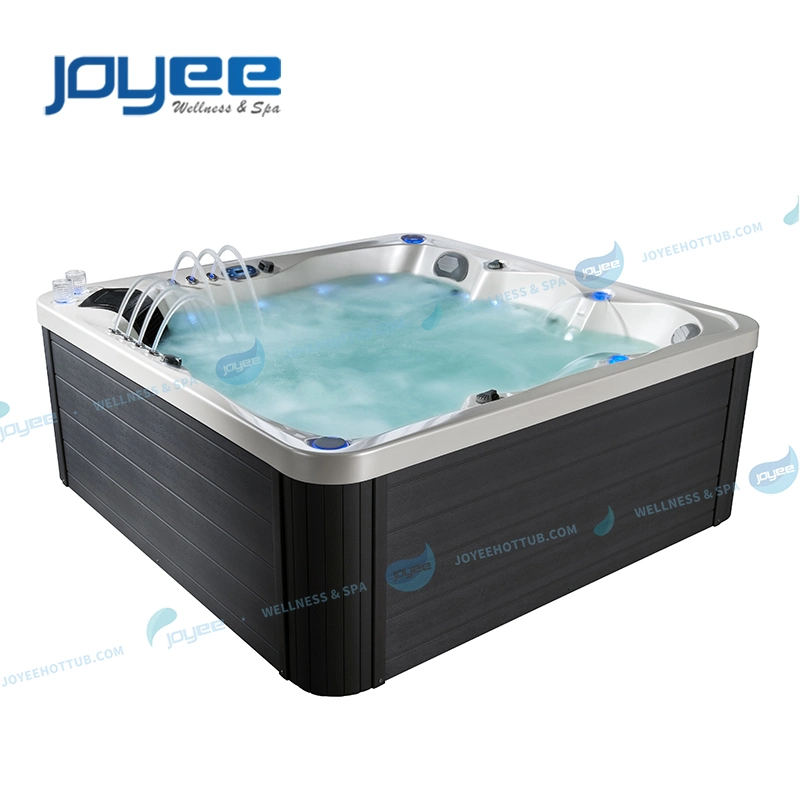 Joyee Jakuzzi Function SPA Tub Factory 5 Persons Outdoor Whirlpool Hot Tub with LED Fountain Bt Music Speaker Europe Quality